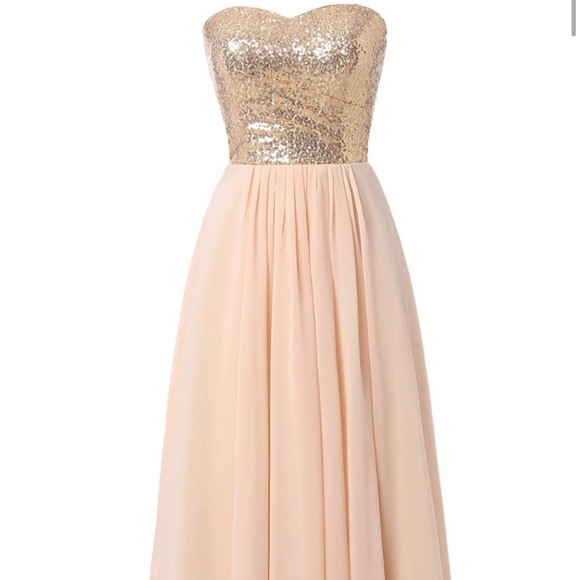 Sequin and chiffon bridesmaid or prom dress - Picture 2 of 2